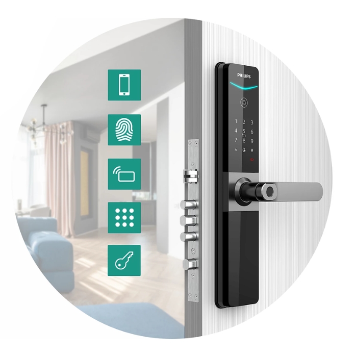 Khóa cửa vân tay điều khiển từ xa Philips DDL610-5HBS - Ảnh 6
